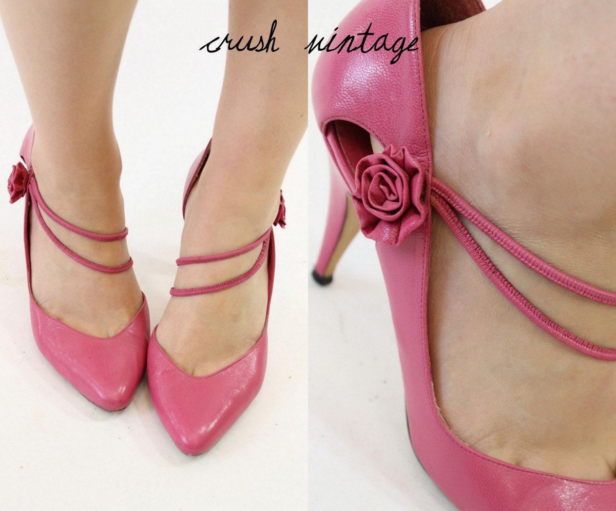 1980s Nine West 8.5 / 80s Pink Rose Heels / The Flamingo Heel