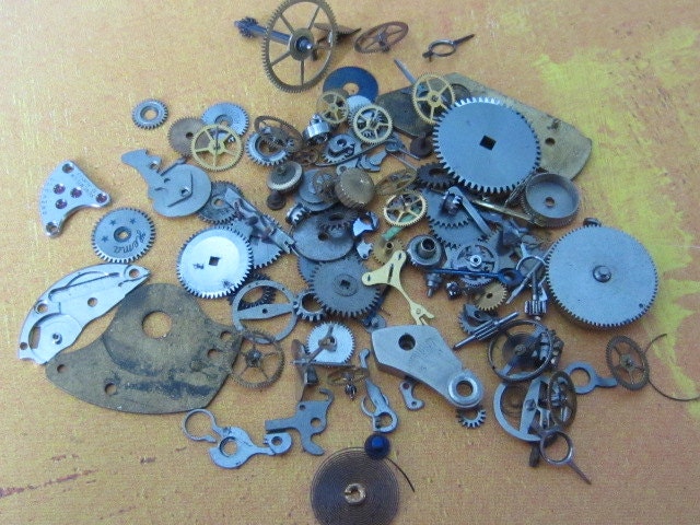 Steampunk supply  Watch parts - Wheels - Cogs - Gears - Vintage WATCH PARTS gears - Steampunk parts - A61