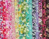 Lovely Rainbow Selection of Pretty Liberty Tana Lawn Fabric Scraps 321