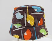NEW ORGANIC Reversible Bucket HAT / Sun Hat / Newborn and up / 5 different sizes