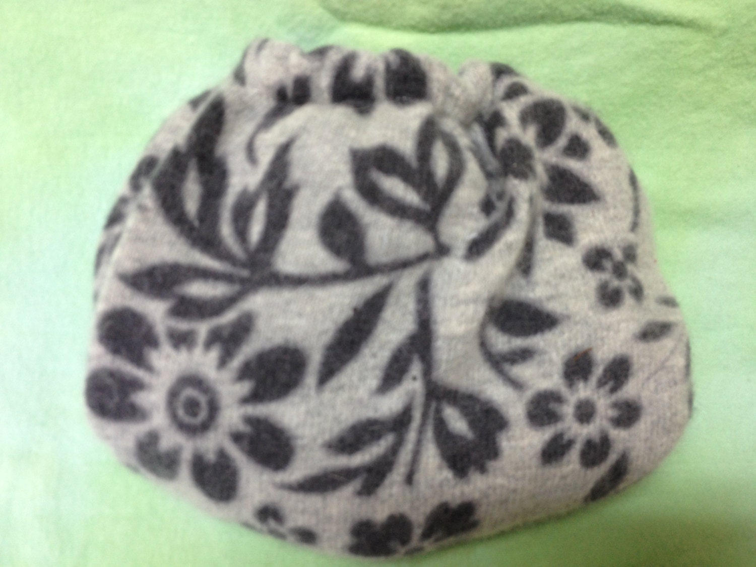 MamaBear BabyWear One Size Wool & Cashmere Diaper Cover Wrap - Gray on Gray Flowers
