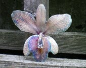 REAL Natural Shades of Lilac Purple ORCHID in Poly Resin Pin and Pendant