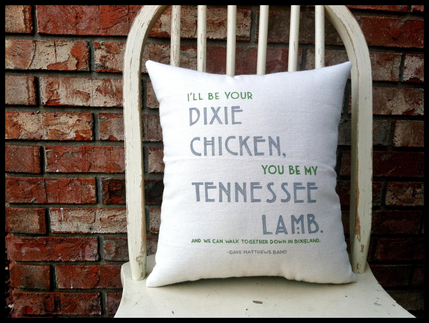 Dave Matthews, Crash into Me- Customizable Double Sided lyric pillow