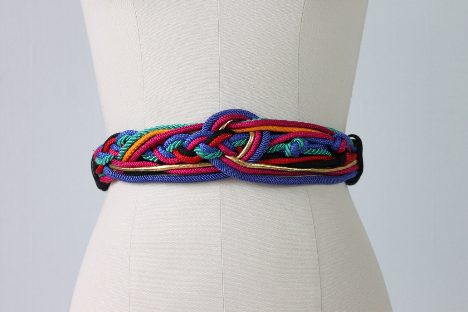 Braided Belt / 1980s Belt / Knotted Belt / Adjustable