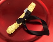 Simple Satin Bridal Garter with BONUS Something Blue..You Choose The Colors..shown in yellow/black
