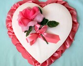 Classic Vintage Valentine Heart Candy Chocolate Box with Pink Rose