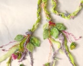 scarf enchanted forest fiber braid lariat -  springtime