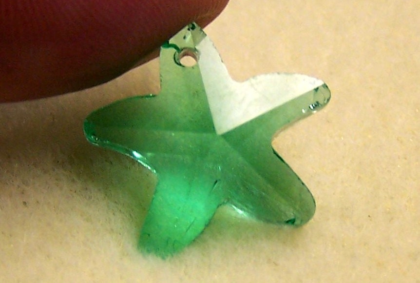 Destash - Celestial Crystal  Green Star Beads