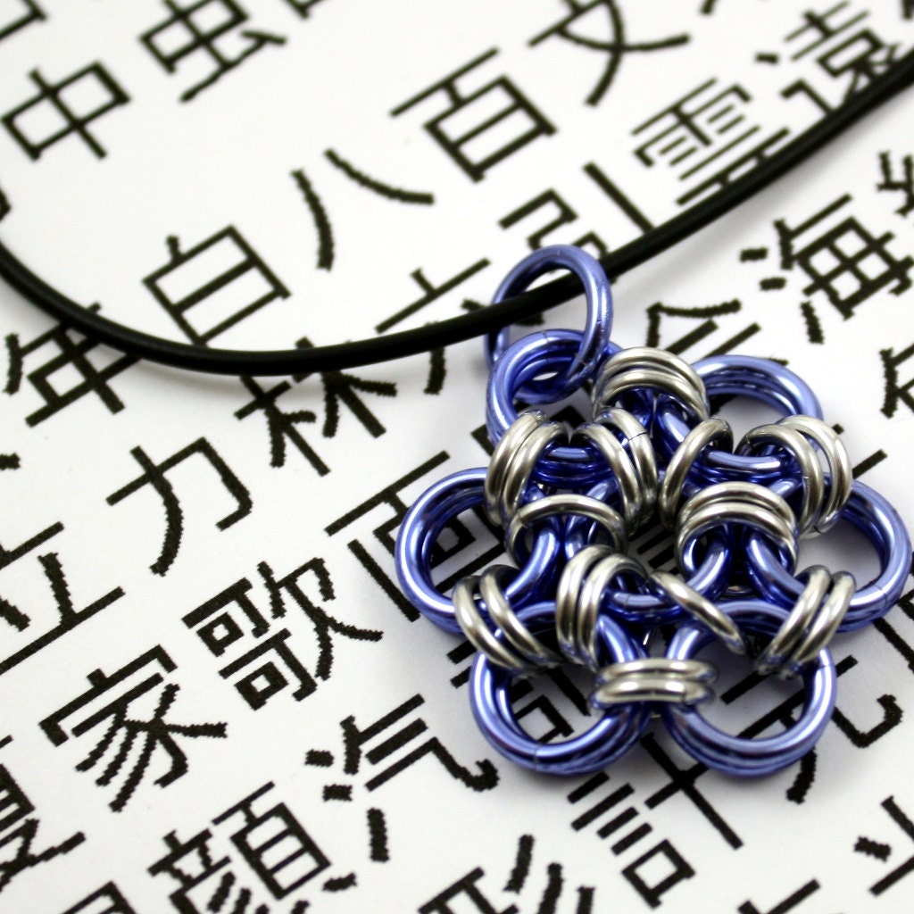 Custom Shiny Color Japanese Flower Pendant