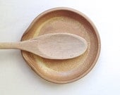 Spoon Rest in  orange brown Stoneware Ceramic Pottery