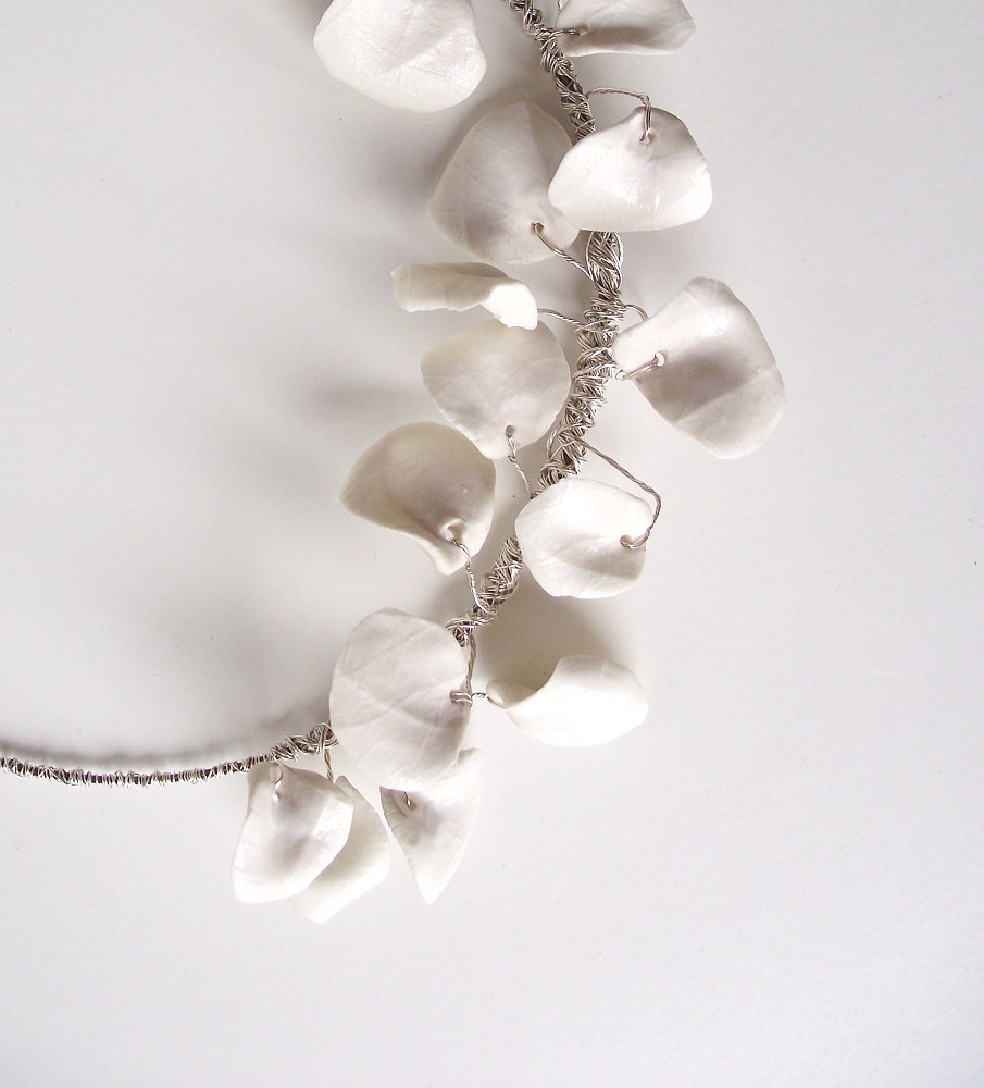 Rose Petals Necklace - Necklace - Limoges Porcelain