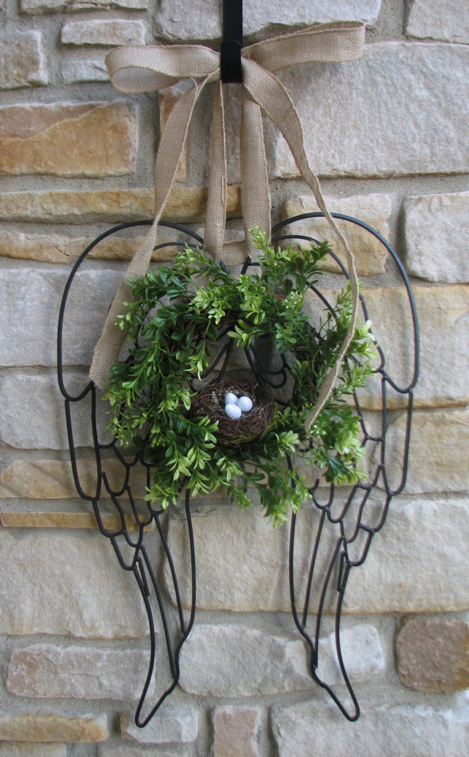 Angel Wings, Little Angel, Little Girl Gifts, Spring Wreaths, Summer Wreaths, Boxwood, Burlap Bow for Year Round