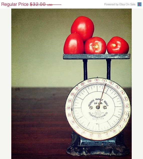 SALE Food Kitchen Photograph -  Tomatoes bright red vegetable fruit green dark yellow mint chef cook - Weighted  8x10