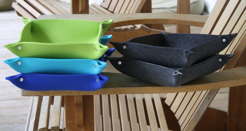 Square Felt Bowl in 5MM Thick Virgin Merino Wool Felt