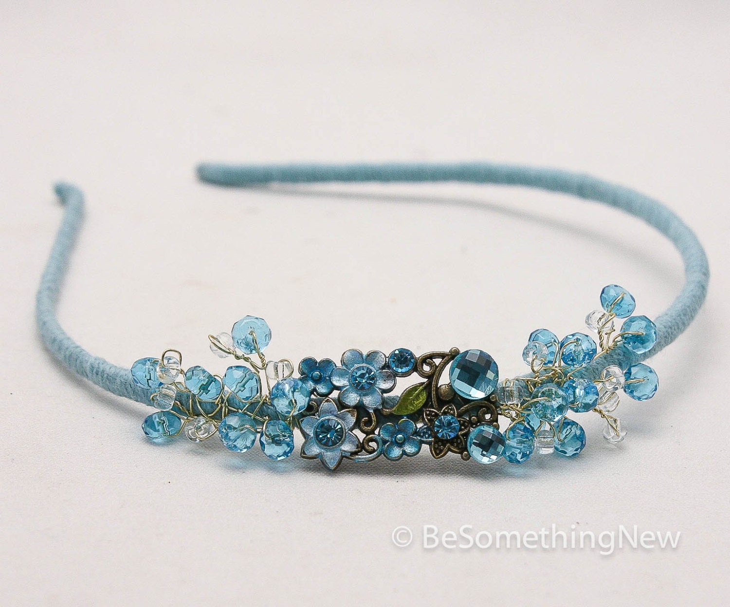 beaded turquoise headband. headband for women,