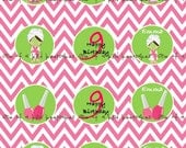 Spa Party Cupcake topper PINK Chevron / scrapbook images PRINTABLE