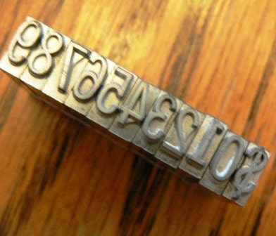 vintage letterpress ... PRINTERS TYPEFACE NUMERIC 0 to 9 plus 1 Grp B 6 1 is 11 pce
