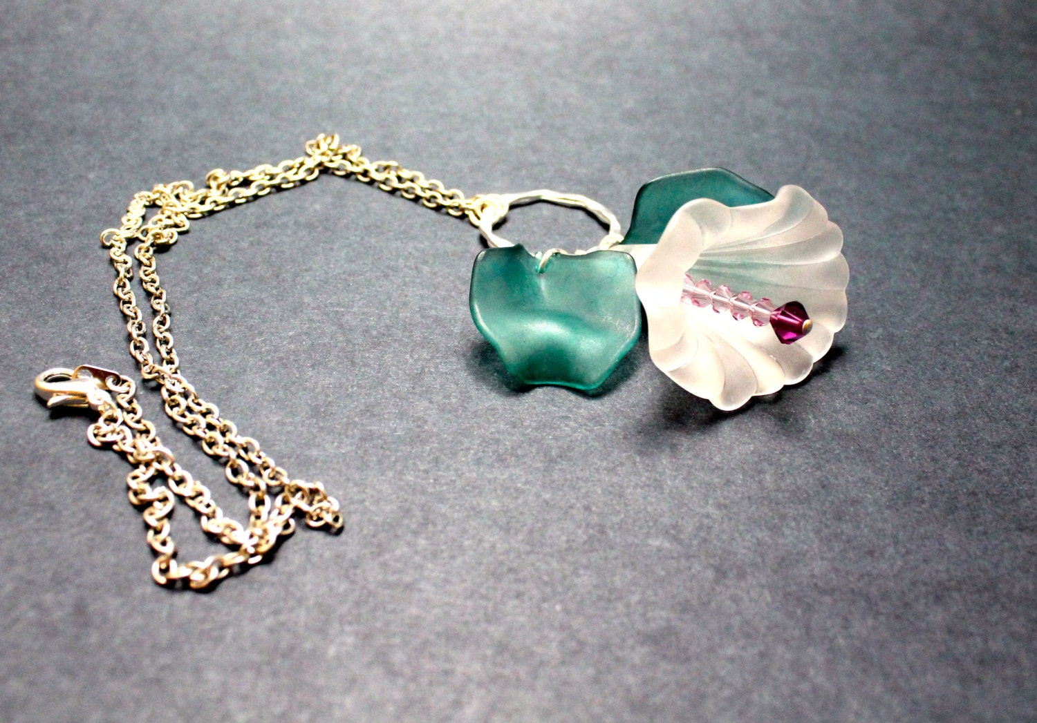 The Lone Flower - Lucite Flower Necklace