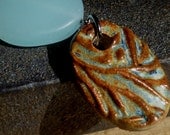 handmade Pendant necklace, seaglass blue and browns