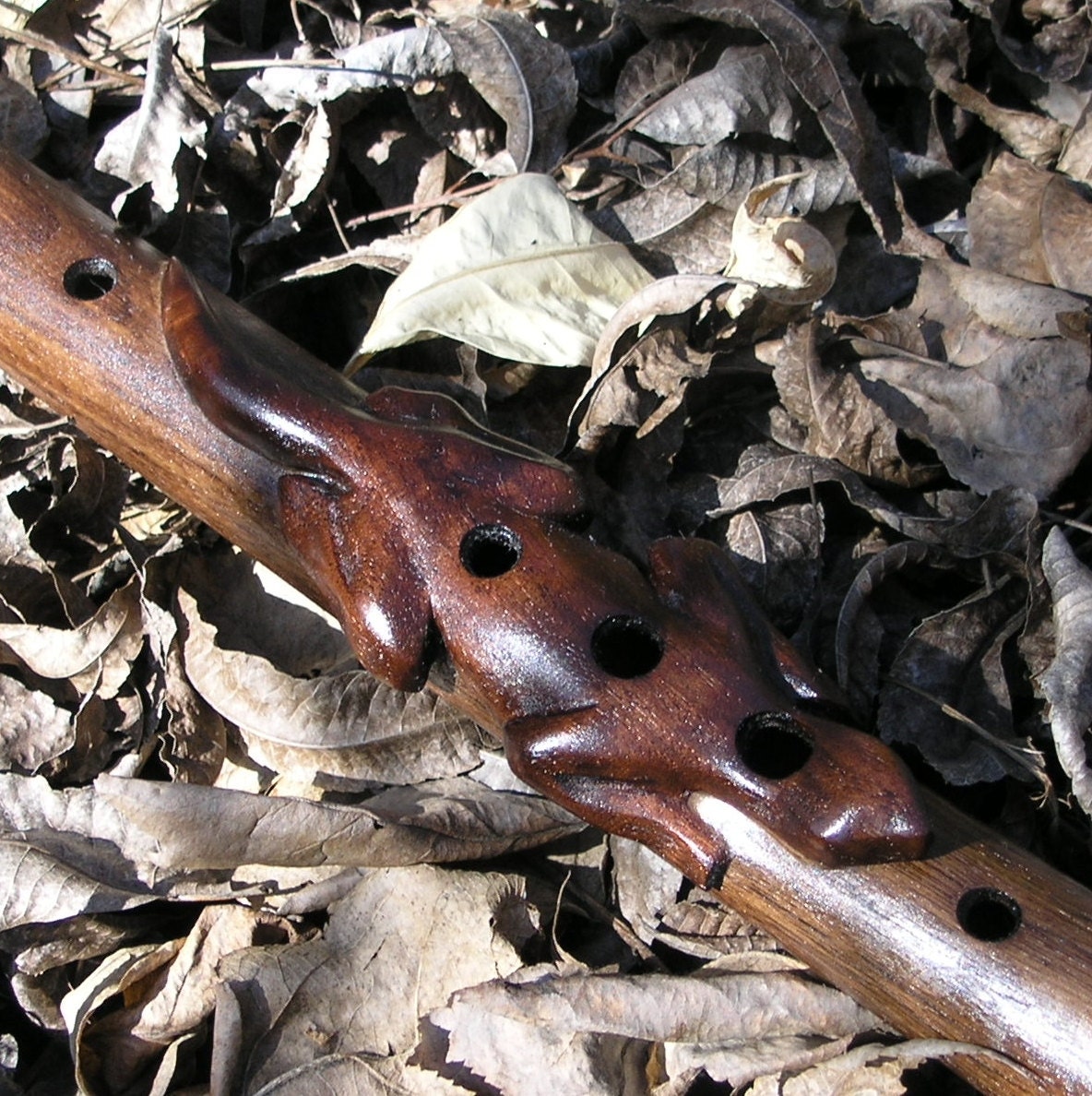 Key of Fm Native American Style Walking Cane Flute - Walnut and Walnut Burl Hardwood - Pentatonic Modes 1 & 4 Tuning