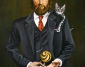Portrait  Original painting Bernhard and Leo  18x24 by Maxwell Nolin