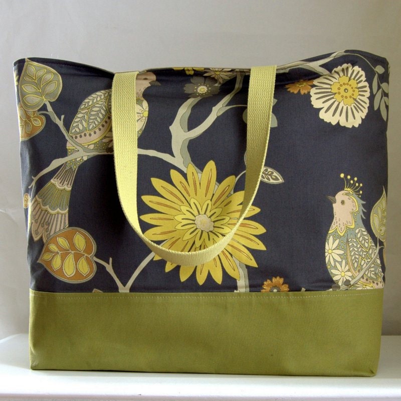 Soprano Graphite XL Extra Large BIG Tote Bag  / Beach Bag  - Ready to Ship