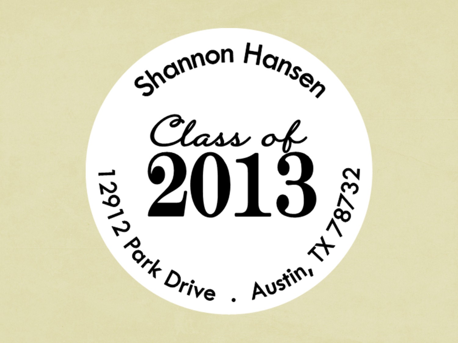 Round Return Address Labels-- Graduation