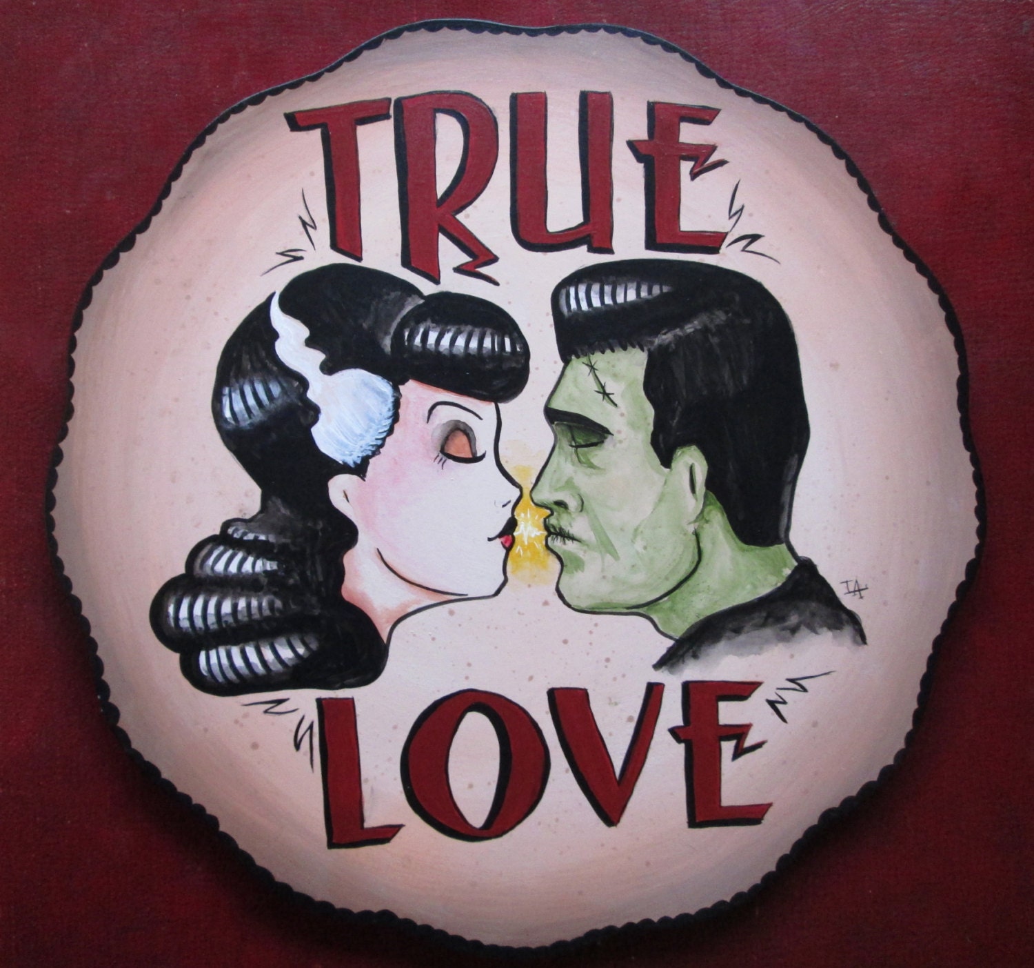 Frankenstein and Bride True Love Art