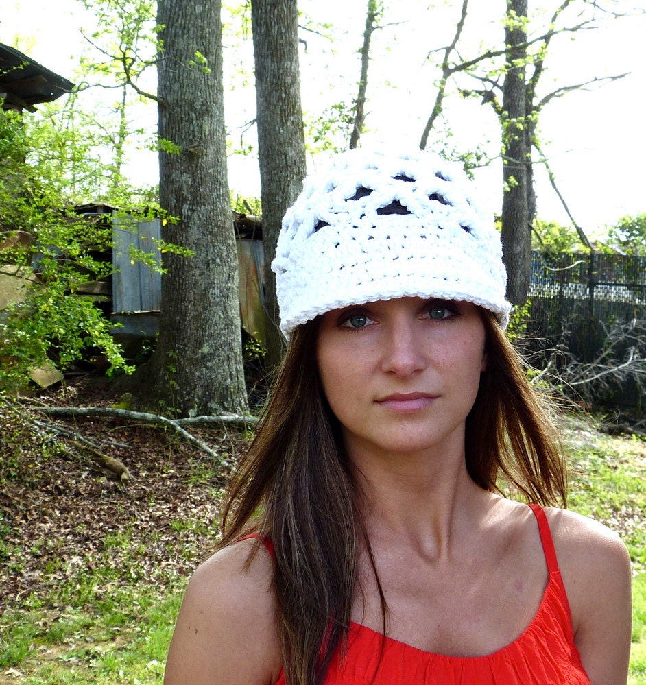 White Diamonds Brimster - 100 percent Chalk White  Cotton