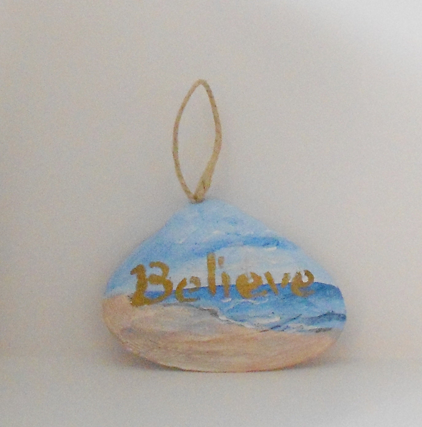 Believe Free Ship Sea Shell Art Natural