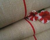 antique hemp linen roll 19.67yards CHERRY RED upholstery fabric cushion fabric 20.89wide soft and cushy