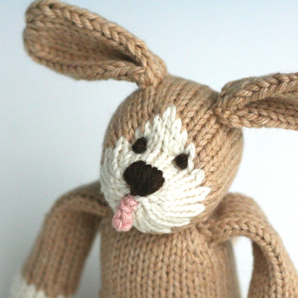 Chocolate Malt Doggy - Hand Knit Organic Cotton Eco Friendly Stuffed Animal - Toy Puppy Dog, 10" tall