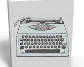 blue pastel Typewriter old  --Original Illustrate Drawing  Print transfer on Pillows, t-shirts, scrapbook, lampshades  ETC.v