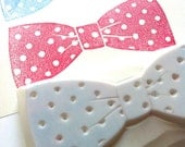 bow tie rubber stamp. hand carved rubber stamp - hand carved stamp - large bow tie/ribbon stamp - no2 - READY TO SHIP