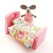 Stuffed animal toy children doll bed pink miniature and stuffed mouse (fit for mouse)