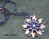 Necklaces Vintage mixed media necklace Color Collection Purple