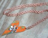Necklaces Vintage color collection HEART Orange