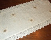 Austrian Linen Blend Table Runner  Dresser Scarf 0321