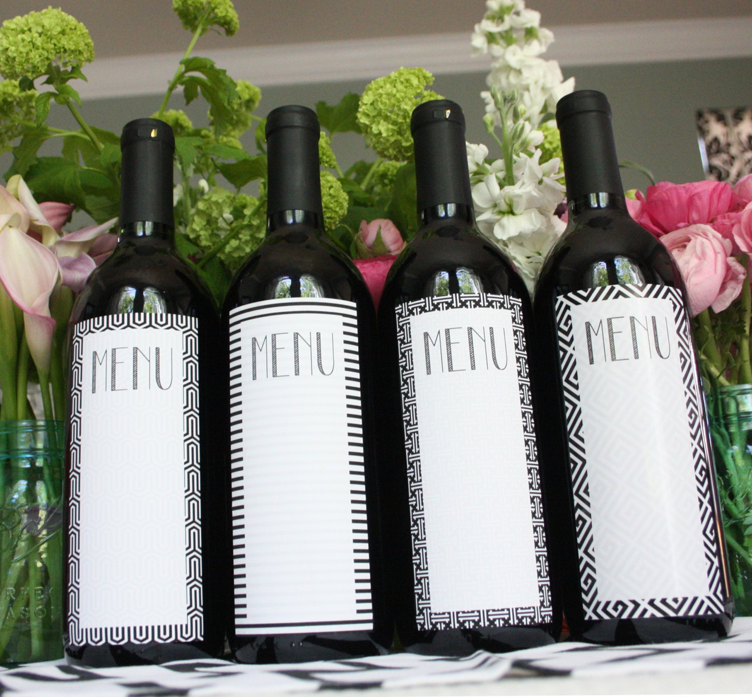 Printable Wine Menu Label Set