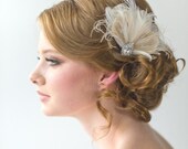 Wedding Fascinator, Bridal Head Piece, Feather Fascinator, Wedding Hair Accessory