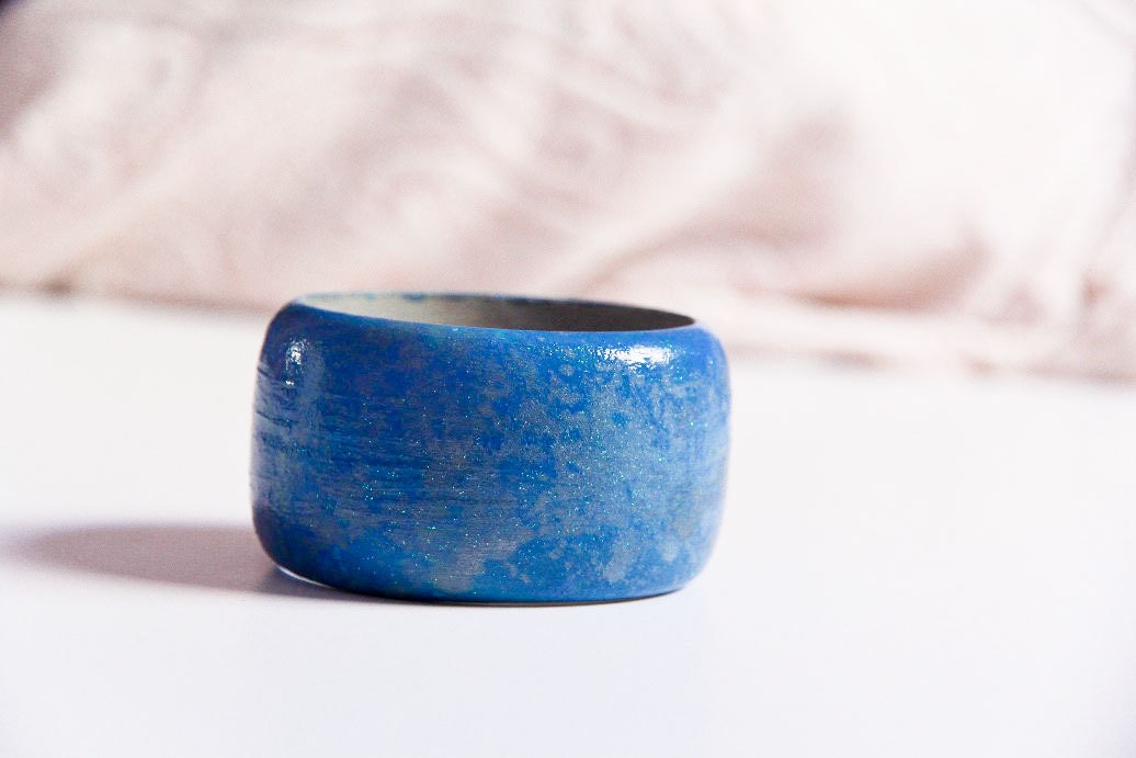 Space Wooden Bracelet Bangle - Hand Painted - Space Sky Cosmic