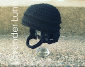 PDF CROCHET PATTERN: The Hockey Helmet, Photo Prop. Earflap Hat