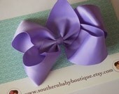 NEW ITEM------Simple X-Large 5.5 Inch Hair Bow-------Lavender