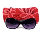 Sunglass or Eyeglass case FUCHSIA RIBBON