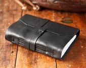 Black Leather Journal - Handmade Leather Travel Journal