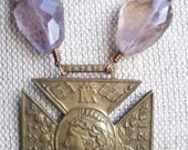 God Save the Queen - Vintage Assemblage Necklace with Antique Queen Victoria Medal
