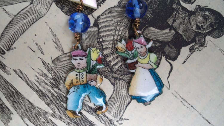 Going Dutch - Vintage Assemblage Earrings