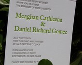 Letterpress Wedding Invitations  DEPOSIT