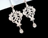 Bridal chandelier earrings, wedding earrings, rhinestone earrings, art deco earrings, vintage style earrings