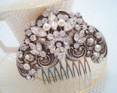 Wedding hair comb, bridal hair comb, rhinestone hair accessory, Art Deco bridal hair comb, Swarovski crystal hair piece,